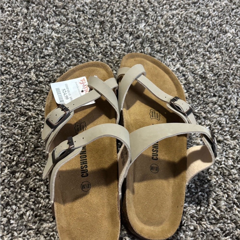 T.J.Maxx Beige Buckle Sandals